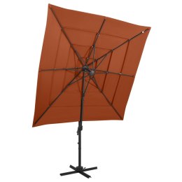 4-POZIOMOWY PARASOL NA ALUMINIOWYM SŁUPKU TERAKOTA 250X250CM