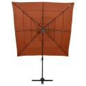 4-POZIOMOWY PARASOL NA ALUMINIOWYM SŁUPKU TERAKOTA 250X250CM