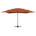 4-POZIOMOWY PARASOL NA ALUMINIOWYM SŁUPKU TERAKOTA 250X250CM