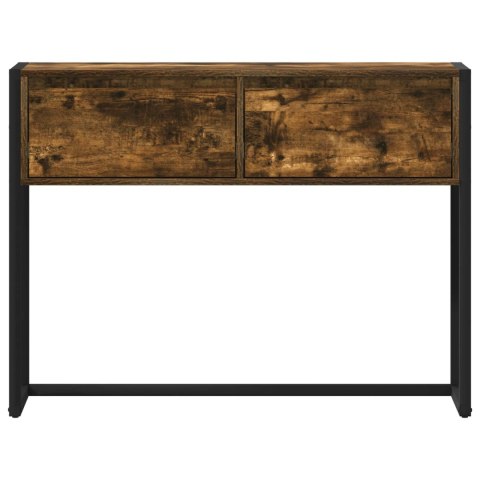 STOLIK KOŃCOWY Z SZUFLADĄ DĄB DYMNY 100X 36X 75CM