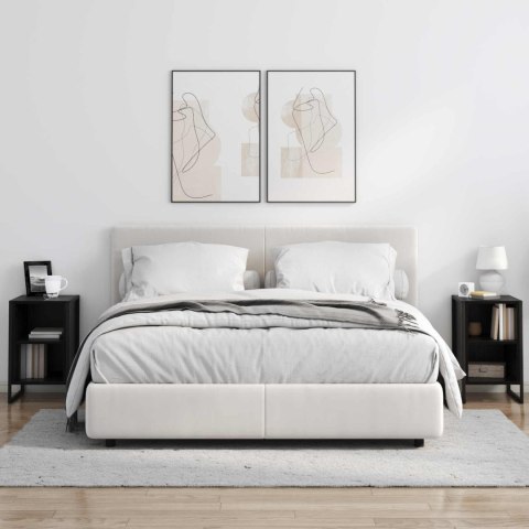 STOLIK NOCNY 2 PCS CZARNY DĄB 39.5X 30X 50CM