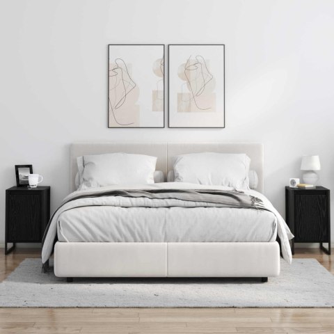 STOLIK NOCNY 2 PCS CZARNY DĄB 39,5X 30X 50CM