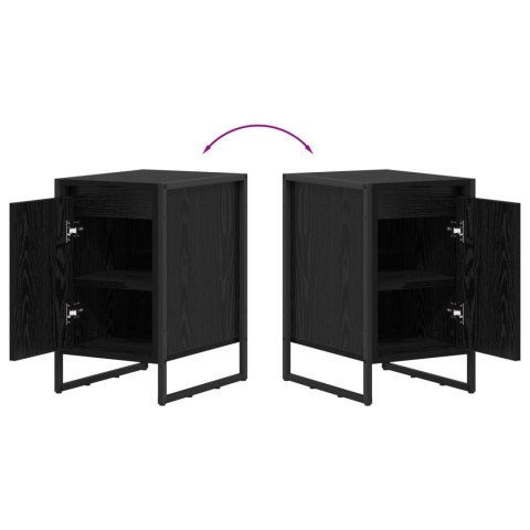 STOLIK NOCNY 2 PCS CZARNY DĄB 39,5X 30X 50CM