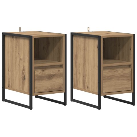 STOLIK NOCNY 2 PCS DĄB RZEMIEŚLNICZY 39,5X 30X 50CM