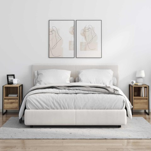 STOLIK NOCNY 2 PCS DĄB RZEMIEŚLNICZY 39,5X 30X 50CM