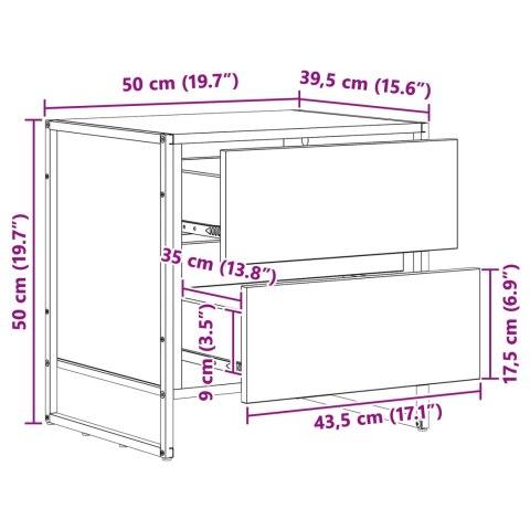 STOLIK NOCNY SONOMA 50X 39.5X 50CM