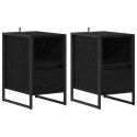 STOLIK NOCNY Z SZUFLADĄ 2 PCS CZARNY DĄB 39,5X 30X 50CM