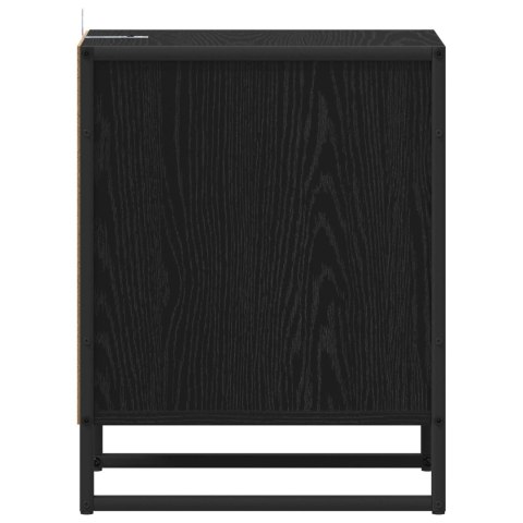 STOLIK NOCNY Z SZUFLADĄ 2 PCS CZARNY DĄB 39,5X 30X 50CM