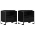 STOLIK NOCNY Z SZUFLADĄ 2 PCS CZARNY DĄB 50X 39,5X 50CM