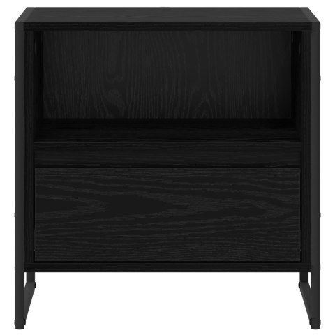 STOLIK NOCNY Z SZUFLADĄ 2 PCS CZARNY DĄB 50X 39,5X 50CM