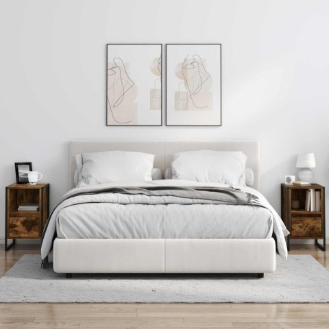 STOLIK NOCNY Z SZUFLADĄ 2 PCS DĄB DYMNY 39,5X 30X 50CM