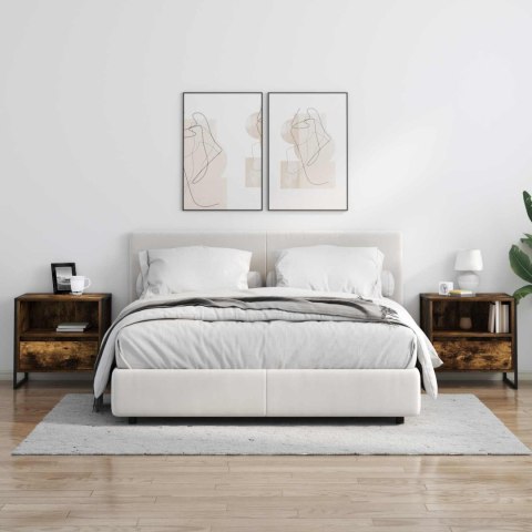 STOLIK NOCNY Z SZUFLADĄ 2 PCS DĄB DYMNY 50X 39,5X 50CM