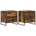 STOLIK NOCNY Z SZUFLADĄ 2 PCS DĄB DYMNY 50X 39.5X 50CM