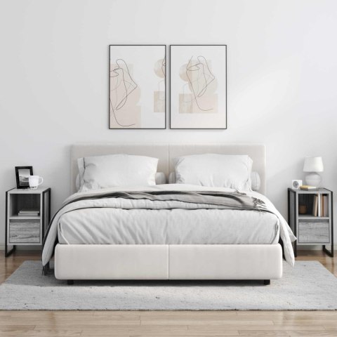 STOLIK NOCNY Z SZUFLADĄ 2 PCS SZARY SONOMA 39,5X 30X 50CM