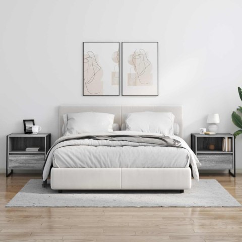 STOLIK NOCNY Z SZUFLADĄ 2 PCS SZARY SONOMA 50X 39,5X 50CM