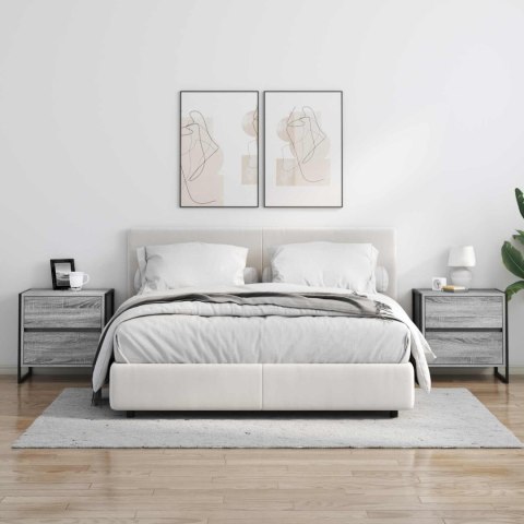 STOLIK NOCNY Z SZUFLADĄ 2 PCS SZARY SONOMA 50X 39.5X 50CM