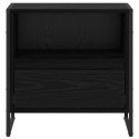 STOLIK NOCNY Z SZUFLADĄ CZARNY DĄB 50X 39,5X 50CM