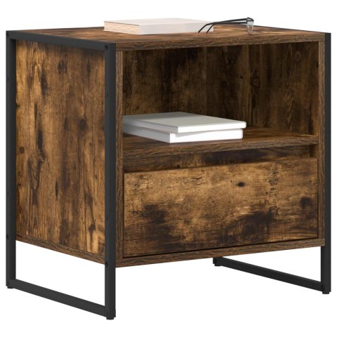 STOLIK NOCNY Z SZUFLADĄ DĄB DYMNY 50X 39,5X 50CM