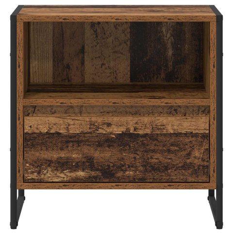 STOLIK NOCNY Z SZUFLADĄ STARE DREWNO 50X 39,5X 50CM