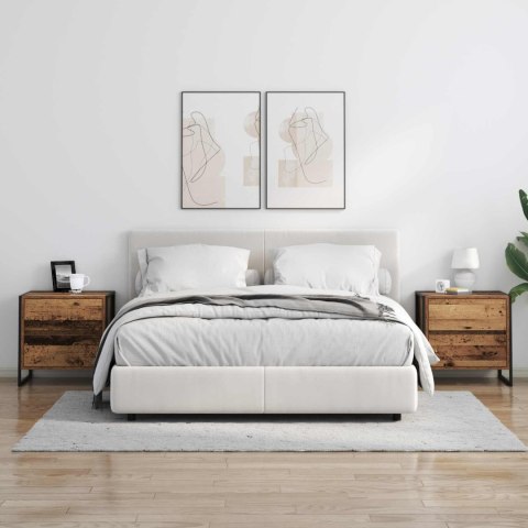 STOLIK NOCNY Z SZUFLADĄ STARE DREWNO 50X 39.5X 50CM