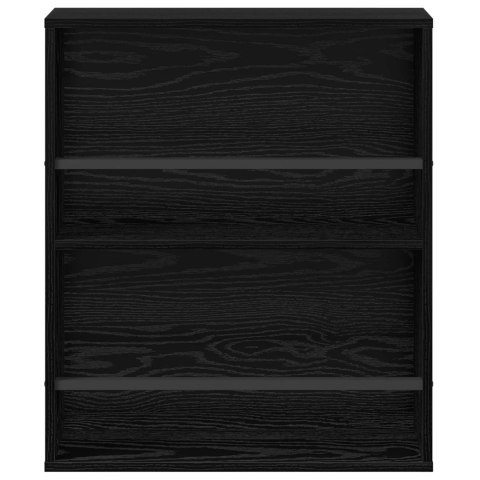 REGAŁ NA GAZETY Z PÓŁKĄ 2 SZT. CZARNY DĄB 60X 12X 70CM