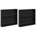 REGAŁ NA GAZETY Z PÓŁKĄ 2 PCS CZARNY DĄB 80X 12X 70CM
