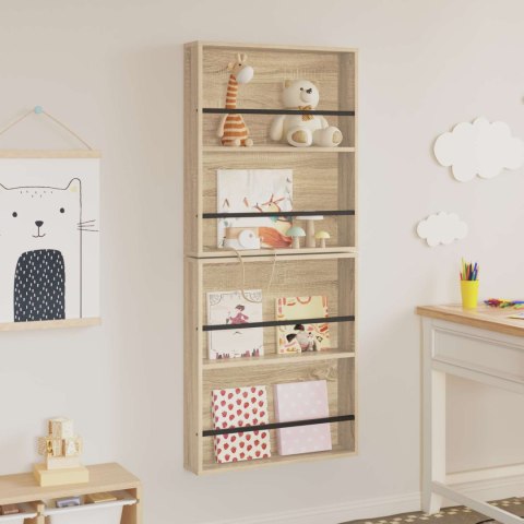 REGAŁ NA GAZETY Z PÓŁKĄ 2 SZT. DĄB SONOMA 60X 12X 70CM