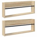 REGAŁ NA GAZETY Z PÓŁKĄ 2 SZT. DĄB SONOMA 80X 12X 30CM