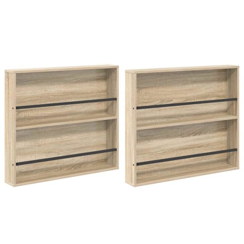 REGAŁ NA GAZETY Z PÓŁKĄ 2 PCS DĄB SONOMA 80X 12X 70CM