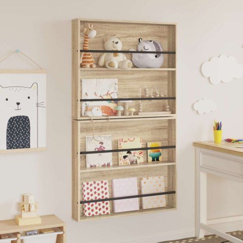 REGAŁ NA GAZETY Z PÓŁKĄ 2 PCS DĄB SONOMA 80X 12X 70CM