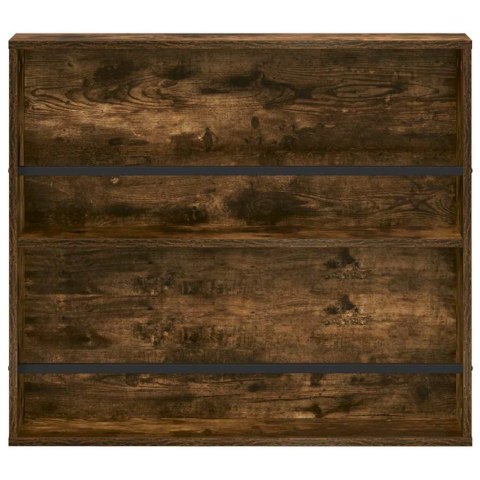 REGAŁ NA GAZETY Z PÓŁKĄ 2 SZT. DĄB WĘDZONY 80X 12X 70CM