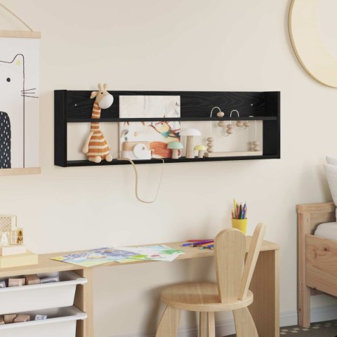 REGAŁ NA GAZETY Z PÓŁKĄ CZARNY DĄB 100X 12X 30CM