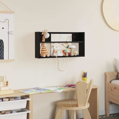 REGAŁ NA GAZETY Z PÓŁKĄ CZARNY DĄB 60X 12X 30CM