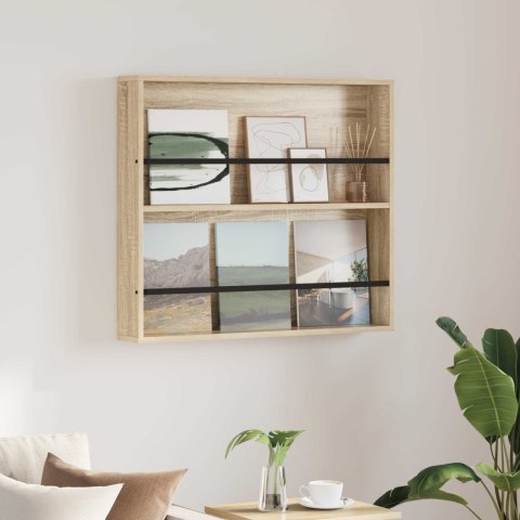 REGAŁ NA GAZETY Z PÓŁKĄ DĄB SONOMA 80X 12X 70CM