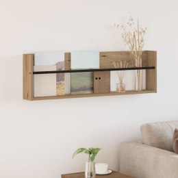 REGAŁ NA GAZETY Z PÓŁKĄ DĄB RZEMIEŚLNICZY 100X 12X 30CM