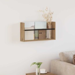 REGAŁ NA GAZETY Z PÓŁKĄ DĄB RZEMIEŚLNICZY 60X 12X 30CM