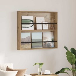 REGAŁ NA GAZETY Z PÓŁKĄ DĄB RZEMIEŚLNICZY 80X 12X 70CM