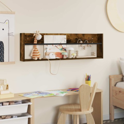 REGAŁ NA GAZETY Z PÓŁKĄ DĄB WĘDZONY 100X 12X 30CM