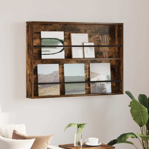 REGAŁ NA GAZETY Z PÓŁKĄ DĄB WĘDZONY 100X 12X 70CM