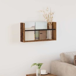 REGAŁ NA GAZETY Z PÓŁKĄ STARE DREWNO 60X 12X 30CM