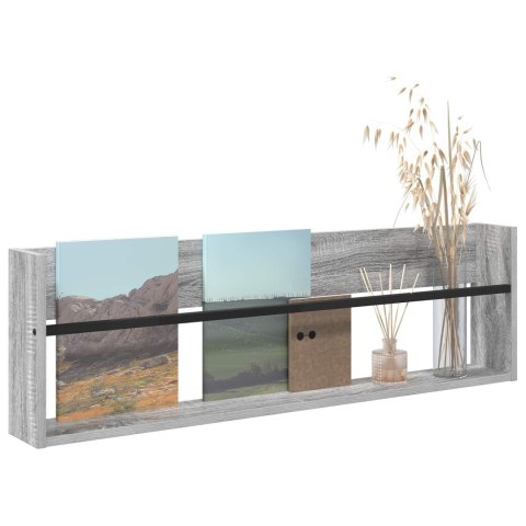 REGAŁ NA GAZETY Z PÓŁKĄ SZARY SONOMA 100X 12X 30CM