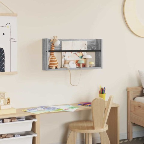 REGAŁ NA GAZETY Z PÓŁKĄ SZARY SONOMA 60X 12X 30CM