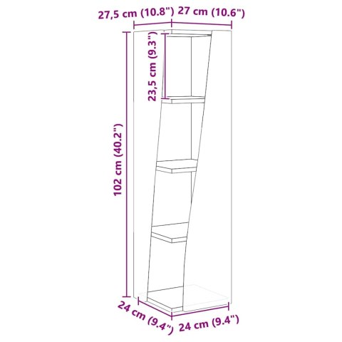 SZAFKA NAROŻNA BETONOWY SZARY 27,5X27X102CM