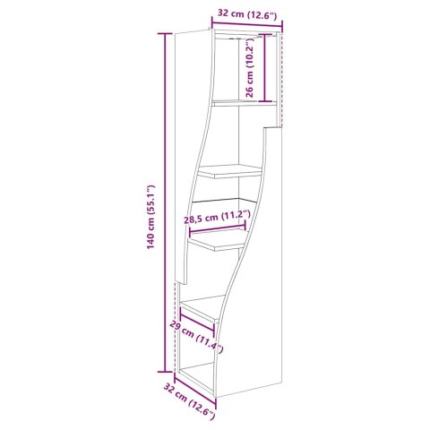 SZAFKA NAROŻNA DĄB RZEMIEŚLNICZY 32X32X140CM