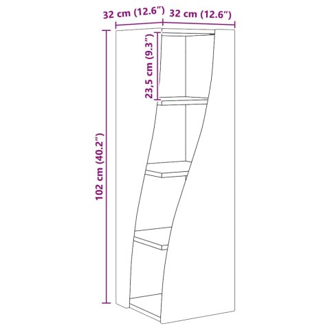 SZAFKA NAROŻNA DĄB WĘDZONY 32X32X102CM