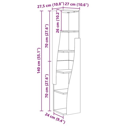 SZAFKA NAROŻNA STARE DREWNO 27,5X27X140CM