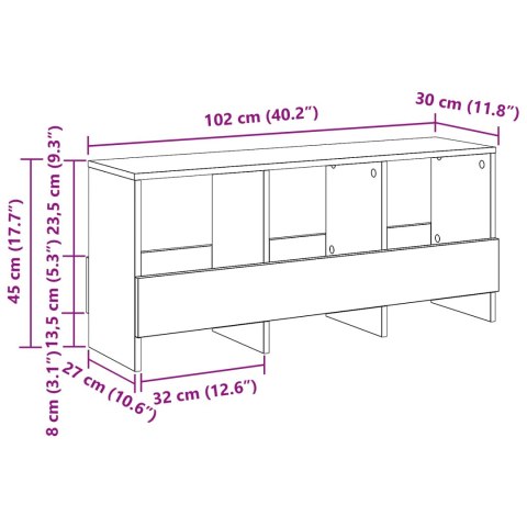 REGAŁ NA GAZETY SZARY SONOMA 102X 30X 45CM