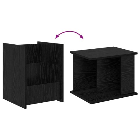 REGAŁ NA GAZETY Z PÓŁKĄ CZARNY DĄB 35X 35X 45CM