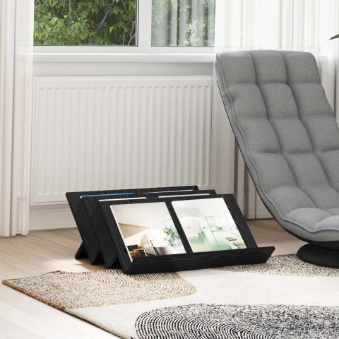 REGAŁ NA GAZETY Z PÓŁKĄ CZARNY DĄB 65X 53X 28,5CM