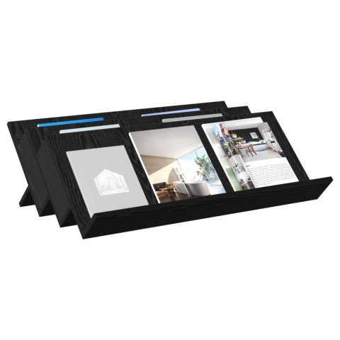 REGAŁ NA GAZETY Z PÓŁKĄ CZARNY DĄB 90X 53X 28,5CM